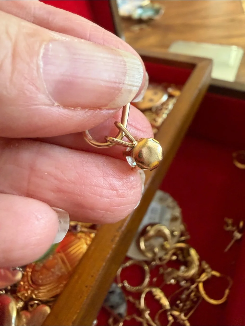 Vintage Gold-filled Diamond CZ Solitaire Pendant